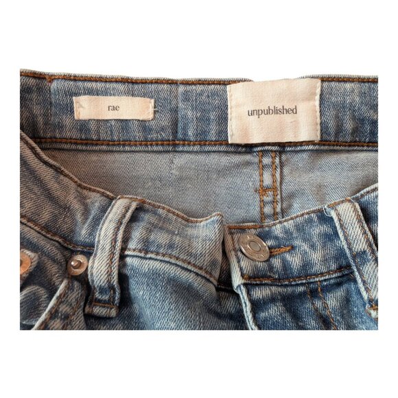 Anthropologie | Unpublished Jeans - Rae Olympic - High Rise Straight, Size 27 - Picture 4 of 10